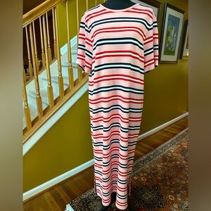 NWOT Striped Shortsleeve Knit Midi Dress